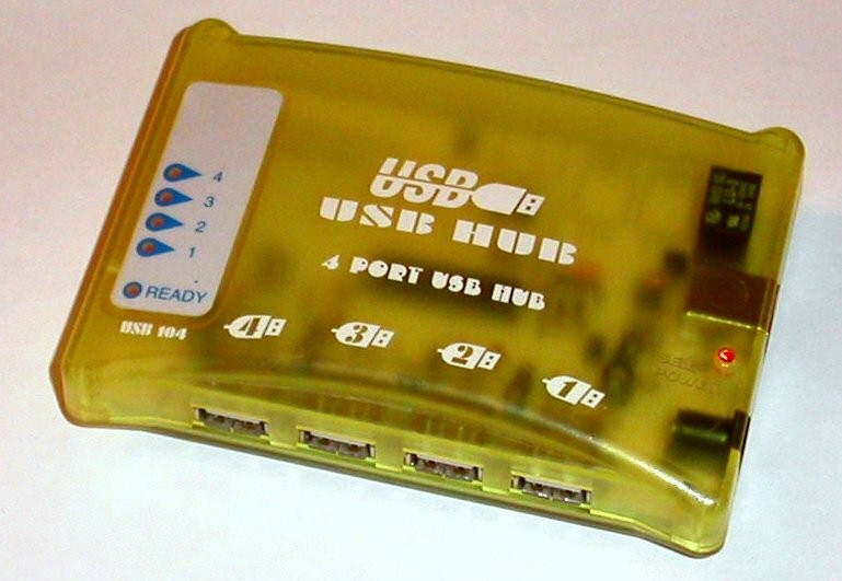 An external four-port USB hub